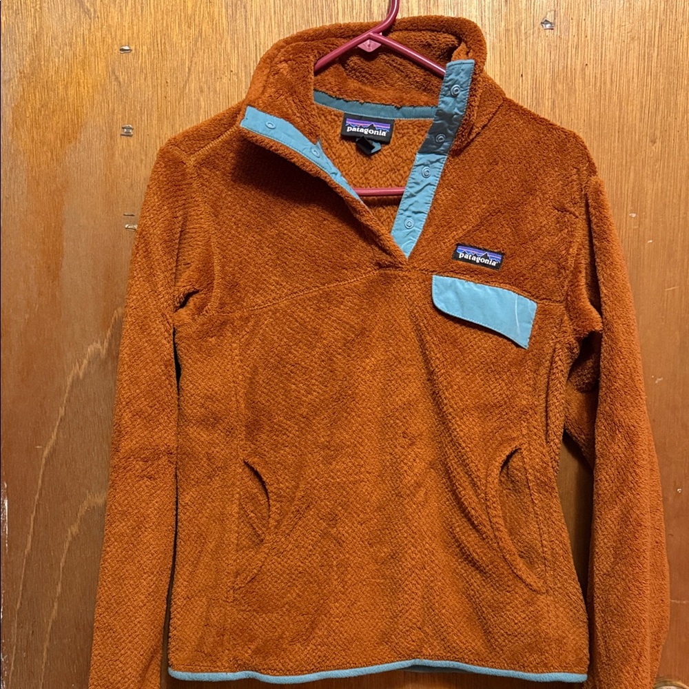 Patagonia Rust Fleece with Teal Trim